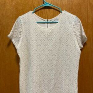 Crochet Front Mixed Material Top